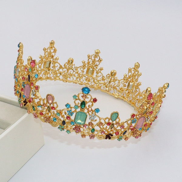 KMVEXO Baroque Royal Queen Colorful Crystal Jelly Crown