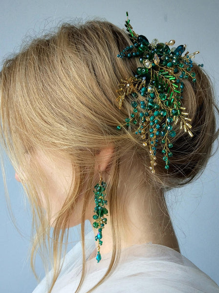 Mimior Green and Gold Bohe Headdress