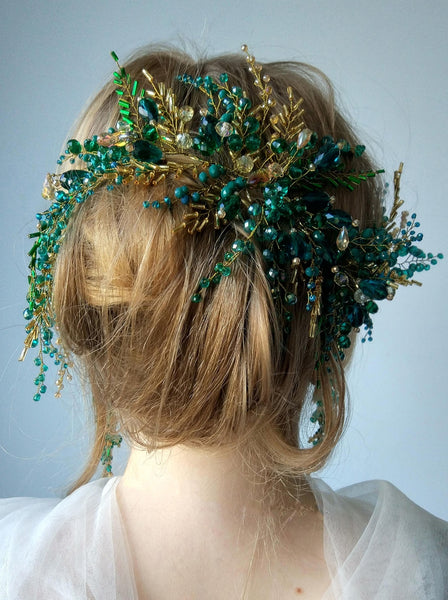 Mimior Green and Gold Bohe Headdress