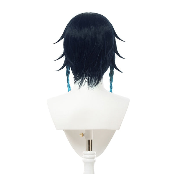 L-Email Wig Game Genshin Impact Venti Gradient Blue Cosplay Synthetic Wig