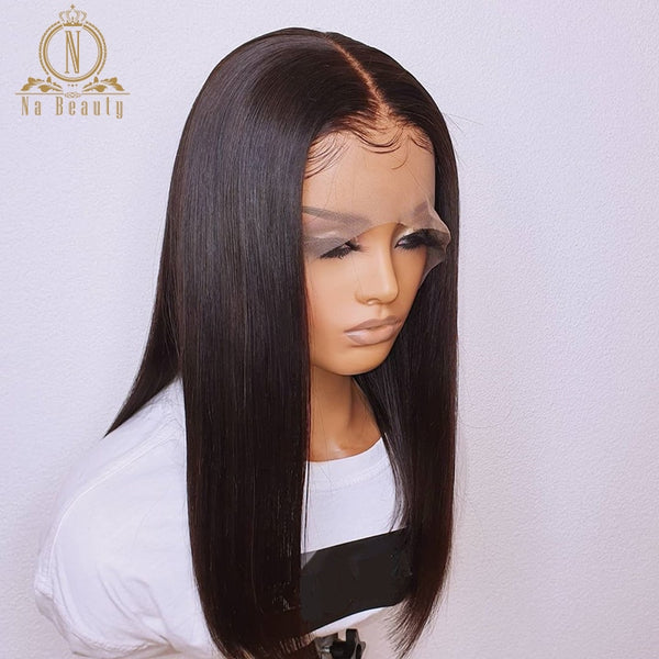 Na Beauty Brazilian T Part Bleached Knots Remy Human Hair Wig