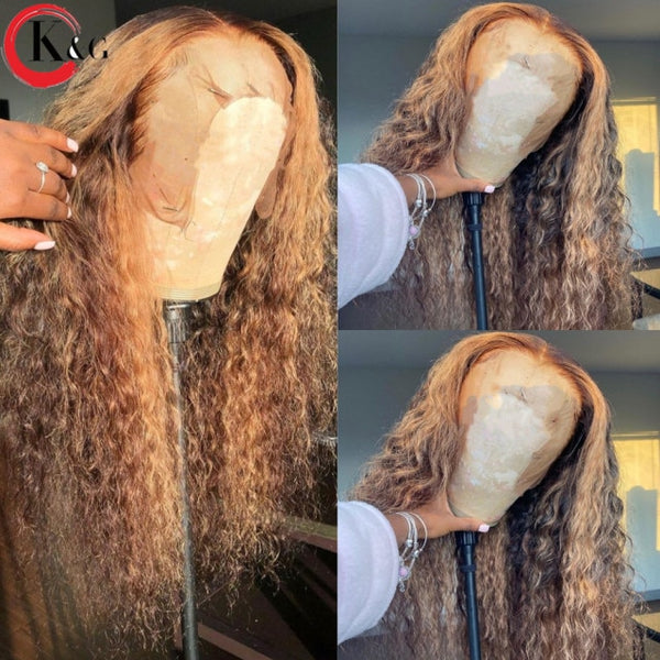 KUNGANG Brazilian 13 X 6 Curly Human Hair Wig