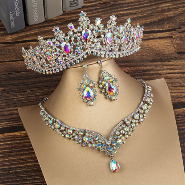 KMVEXO Baroque Crystal Wedding Jewelry Set