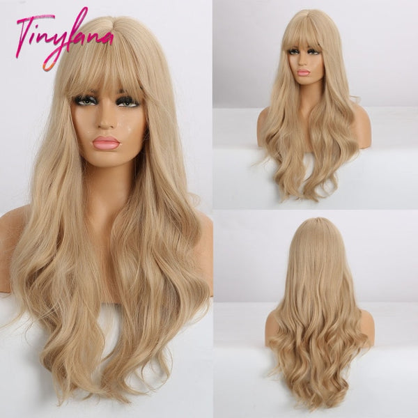 Tiny Lana Deep Wavy Synthetic Heat Resistant Wig with Full Bangs