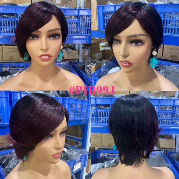 Neobeauty Malaysian Pixie Cut 150% Density Remy Human Hair Wig