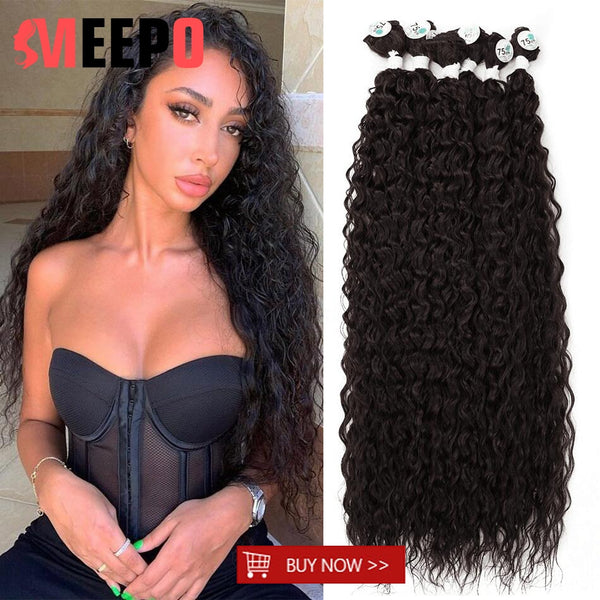 Meepo Synthetic Kinky Curly Hair Extensions