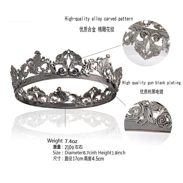Blessed Deer Baroque Vintage Royal King Crown