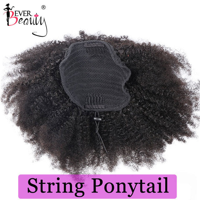 Ever Beauty Mongolian Afro Kinky Curly Remy Human Hair Ponytail