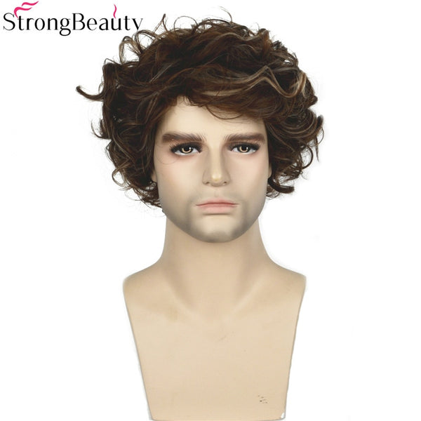 Strong Beauty Synthetic Short Curly Male Wig